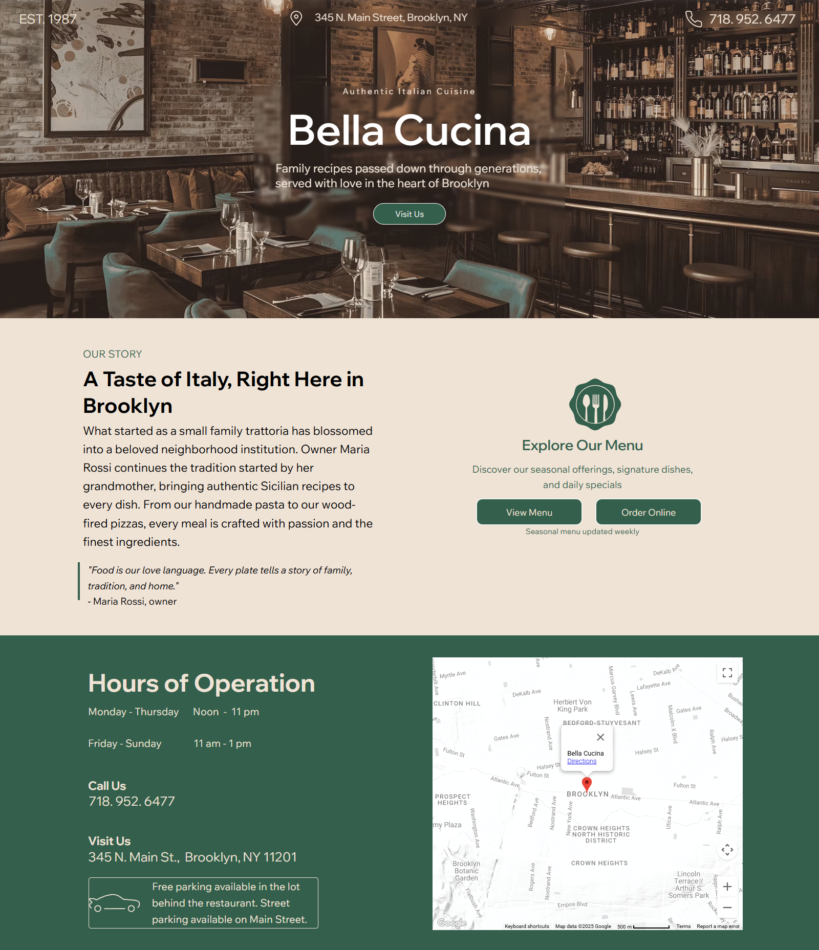 Bella Cucina website