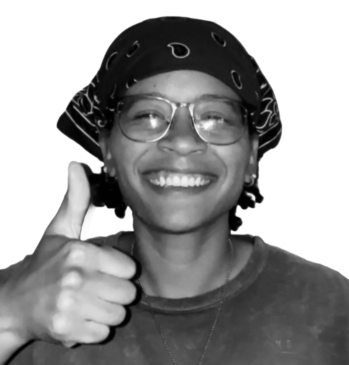 Sarah giving a thumbs up