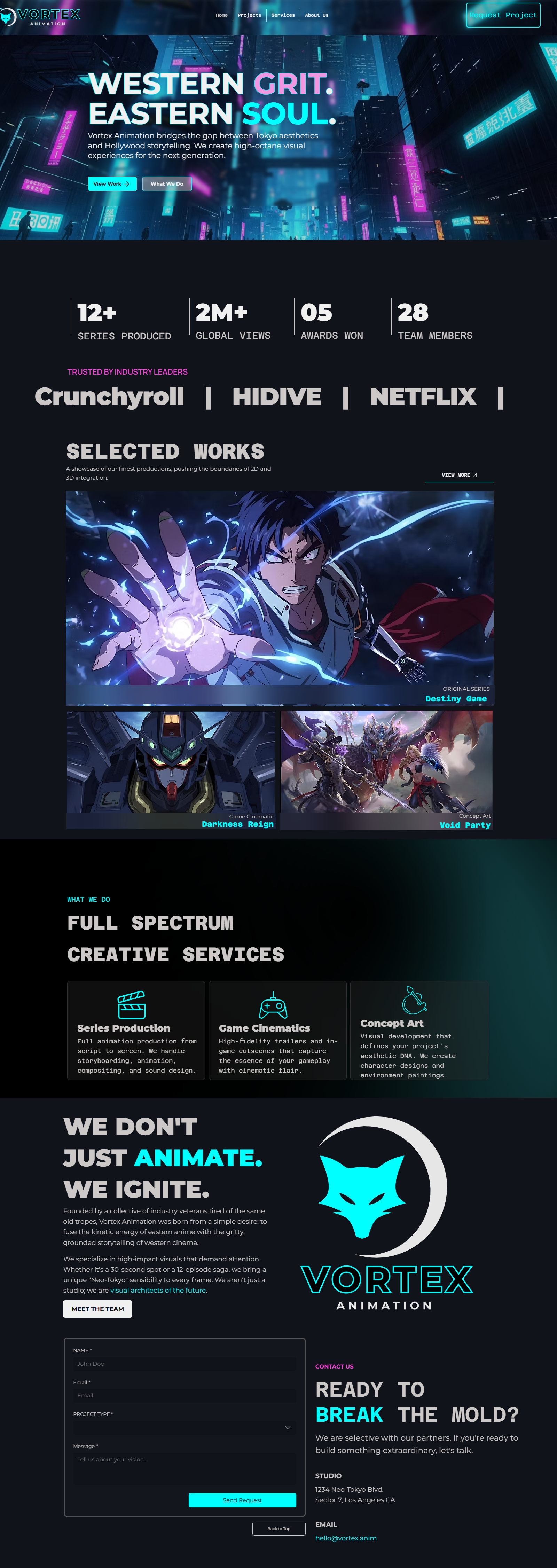 Vortex animation website